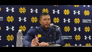 Marcus Freeman Reacts to Notre Dames Dominant 5114 Win Over Navy  PostGame Comments [upl. by Ttegdirb547]