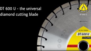 Klingspor  Diamond cutting blade DT600 U Supra  product video [upl. by Akirahs858]