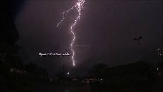 Slow Motion Upward Lightning  52819  Flashes from Ancient AM Mast [upl. by Aiciruam]