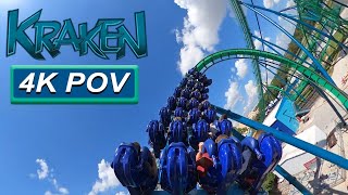 Kraken 4K Back Seat POV SeaWorld Orlando Orlando FL [upl. by Araek]