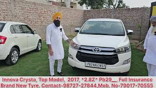 Innova CrystaTop Model2017 28Z Pb29 Full Insurance Brand New Tyremoga MobNo7901770555 [upl. by Inafets705]