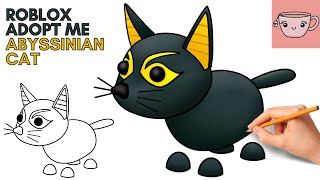 How To Draw Abyssinian Cat Pet  2022  Roblox Adopt Me  Easy Step By Step Drawing Tutorial [upl. by Melburn]