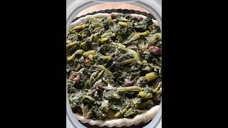 Pizza di scarola…escarole stuffed pizza escarole food homemade italiancuisine recipe olive [upl. by Acinom]