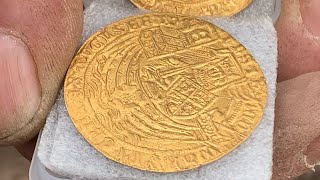 Massive gold medieval coin X2 metal detecting [upl. by Marilla]