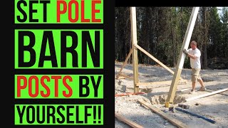 How To Set Posts To Build A Pole Barn Yourself DIY [upl. by Lubin]