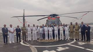 Italian Navy aircraft carrier ITS CAVOUR and the frigate ITS ALPINO arrived in Karachi 3 day visit [upl. by Dustan]