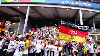 🇩🇪 Deutsche Fans feiern 20 in Stuttgart I EURO 2024 I Cannstatter Kurve in SchwarzRotGold [upl. by Ydnih772]