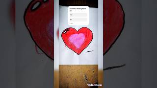 How to draw heart easyart painting viralshort [upl. by Orgell]