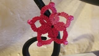 needle tatting flower with beads [upl. by Jemina]