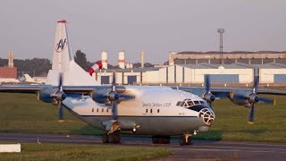 Aerovis Airlines Antonov An12A Landing amp takeoff at Berlin Schönefeld [upl. by Millie]