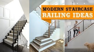 100 Modern Staircase Railing Ideas [upl. by Yetta]