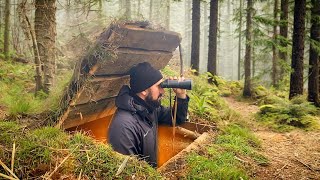 Building of a secret dugout  forest bunker for survival [upl. by Lesko]