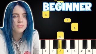 BLUE  Billie Eilish  Beginner Piano Tutorial  Easy Piano [upl. by Eyde]