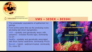 VMS deposit ore geology sulfar sulfides  gold sedex [upl. by Neiluj]