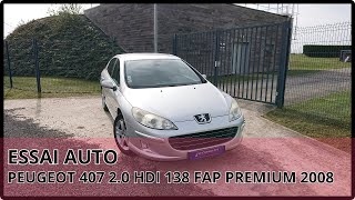 TEST AUTO  PEUGEOT 407 2L HDI 138 FAP PREMIUM 2008 [upl. by Ennis]