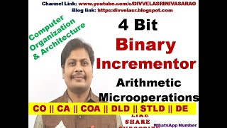 Binary Incrementor  4 Bit Binary Incrementor  Arithmetic Microoperations  CO  CA  STLD [upl. by Akemet]