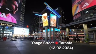 Yonge Street Toronto 13022024 [upl. by Enyawud]