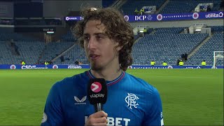 Rangers Fabio Silva reacts to Scottish Cup win over Ayr United [upl. by Oinegue]