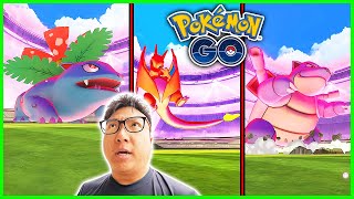 Using Dynamax Venusaur Charizard And Blastoise to Battle in Pokemon GO [upl. by Nealon]