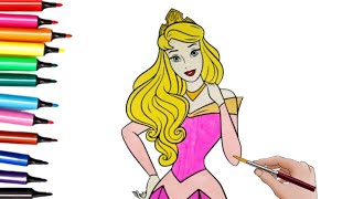 How To Color Princess Aurora  Princess Aurora  How To draw [upl. by Lein776]