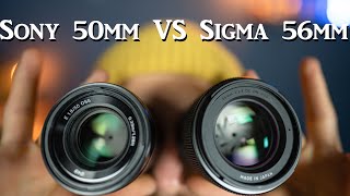 Sony 50mm F18 VS Sigma 56mm F14  Sony APSC Lens Comparison a6700 a6600 a6500 a6400 a6100 [upl. by Mindy]