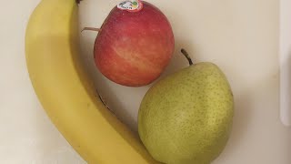 cutting banana apple and pear fruit satisfying viral [upl. by Ynafets]