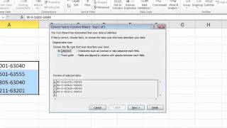 Excel 2010 for PC Text to Columns [upl. by Dlareme]