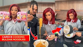 A MUST WATCH Cardi B Cooking Delicious Buldak Noodles [upl. by Lefton]