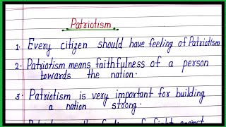 10 lines on patriotism in englishessay on patriotism in englishpatriotism essay [upl. by Gaal]