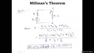 Network Theory 18EC32  Module 2  Network Theorems  Millmans Theorem Lecture 1  VTU [upl. by Idna]