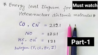 Trick for Mo diagram of heteronuclear diatomic molecules  CO NO HF molecules [upl. by Sremmus]