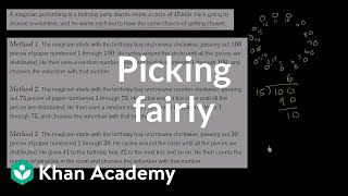 Picking fairly  Probability and combinatorics  Probability and Statistics  Khan Academy [upl. by Ahseile908]