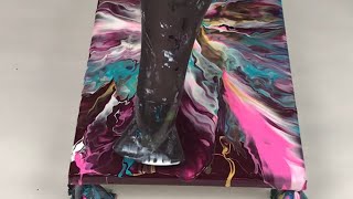 Merlot Hairdryer Acrylic Pour [upl. by Helenka]