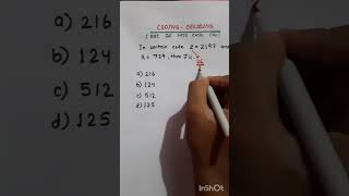 Coding decoding trick maths reasoningtricks competitiveexams trending viralvideo shortvideo [upl. by Yi]