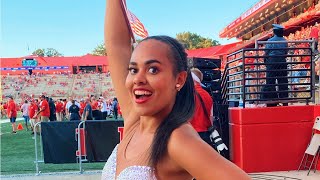 Rutgers Feature Twirler Performance at the Tailgate Parade ❤️🛡⚔️ shorts [upl. by Yrebmik890]