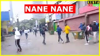 Running Battles in Nairobi CBD as Police disrupt NaneNane Protesters amidst Gen Z Maandamano Kenya [upl. by Atiuqihc]