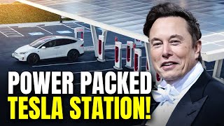 Tesla REVEALS Massive Megabattery Powered Charging Station [upl. by Josi]