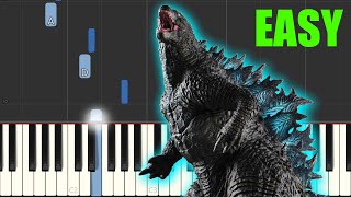 Godzilla Theme EASY Piano Tutorial Synthesia [upl. by Ellehsad613]