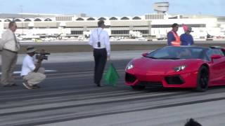 2013 Lamborghini Aventador High Speed Demonstration at Miami International Airport [upl. by Leugar]