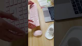 💟Gentle Pink 💟Wireless Keyboard and Mouse Combo keyboard desksetup aesthetic technology [upl. by Annorah63]