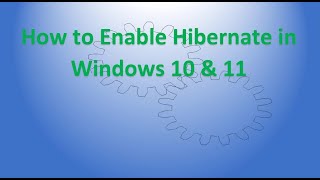 How to Enable Hibernate in Windows 10 and 11 Windows10 Windows11 Hibernate [upl. by Niven]