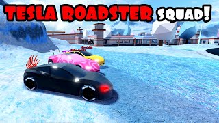 NEW TESLA ROADSTER SQUAD My Perspective Roblox JAILBREAK [upl. by Yevette]