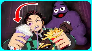 TANJIRO TRIED THE GRIMACE SHAKE VRChat VR [upl. by Elac789]