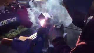 Welding with big rods and gouging [upl. by Aneekas]