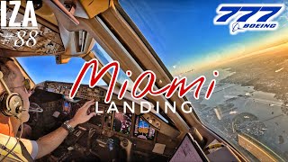 B777 MIA 🇺🇸 Miami  LANDING 12  4K Cockpit View  ATC amp Crew Communications [upl. by Llemor526]