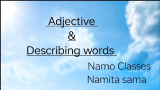 Adjective amp Describing words Subject English [upl. by Ayalat680]