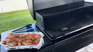 First cook on the Traeger Ironwood XL  Smoked Garlic Chicken Wings traeger wings [upl. by Omsoc]