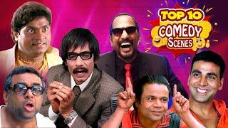 Top 10 Hindi Comedy Scenes  Paresh Rawal  Akshay Kumar Arshad Warsi  Johnny Lever  Rajpal Yadav [upl. by Yroger]