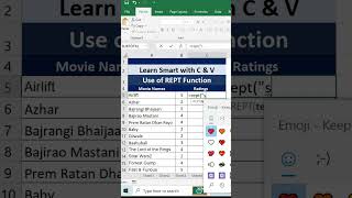 Use of REPT Function⭐ youtube advancedfunctions excel exceltips [upl. by Bohon674]