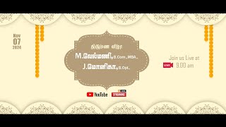 Velmani💞 Monica  Wedding Ceremony  LIVE [upl. by Milton]